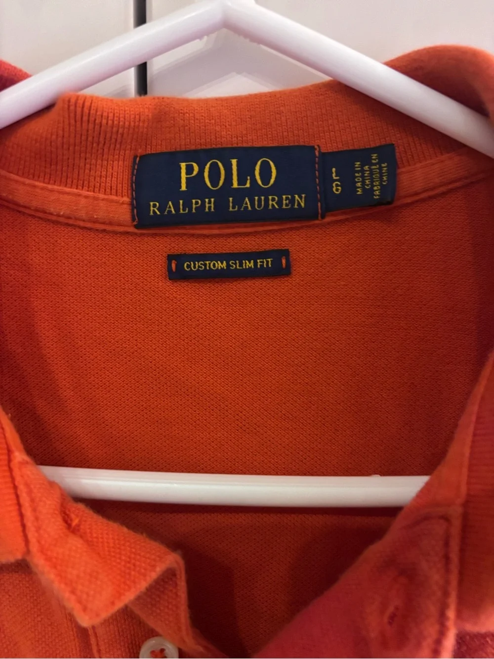 Polo by Ralph Lauren Mens Orange Classic Pique Polo Shirt lrg
